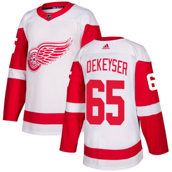 Youth Adidas Detroit Red Wings #65 Danny DeKeyser Authentic White Away NHL Jersey - Ujersey