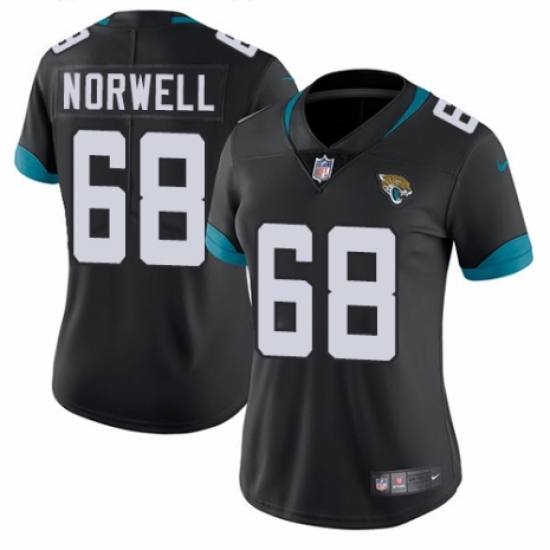 Women's Nike Jacksonville Jaguars #68 Andrew Norwell Teal Green Team Color Vapor Untouchable Limited Player NFL Jersey - Ujersey