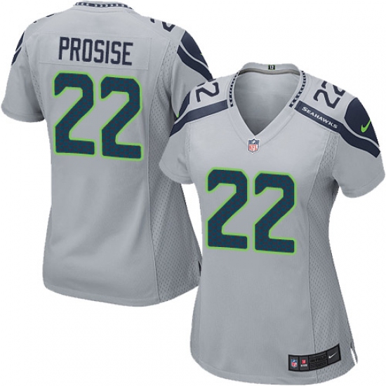 Women's Nike Seattle Seahawks #22 C. J. Prosise Game Grey Alternate NFL Jersey - Ujersey