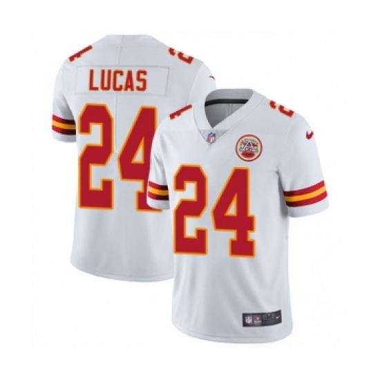 Men's Nike Kansas City Chiefs #24 Jordan Lucas White Vapor Untouchable Limited Player NFL Jersey - Ujersey