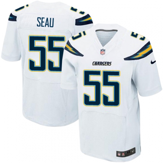 Men's Nike Los Angeles Chargers #55 Junior Seau Elite White NFL Jersey - Ujersey