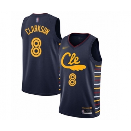 Youth Cleveland Cavaliers #8 Jordan Clarkson Swingman Navy Basketball Jersey - 2019 20 City Edition - Ujersey
