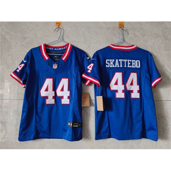 Women's New York Giants #44 Cam Skattebo Blue F.U.S.E. Throwback Limited Stitched Jersey(Run Small)