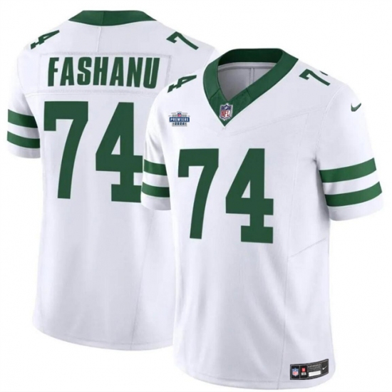 Men's New York Jets #74 Olu Fashanu White 2024 F.U.S.E. With Draft Vapor Limited Stitched Jersey - Ujersey
