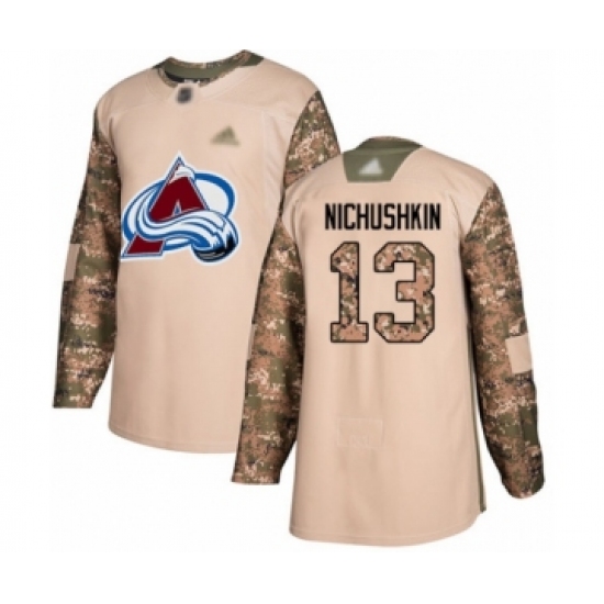 Youth Colorado Avalanche #13 Valeri Nichushkin Authentic Camo Veterans Day Practice Hockey Jersey - Ujersey