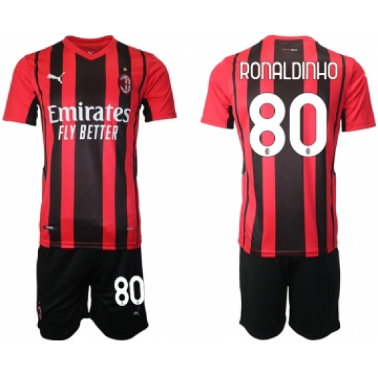 Men 2021-2022 Club AC Milan home red 80 Soccer Jersey