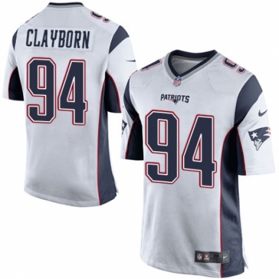 Men's Nike New England Patriots #94 Adrian Clayborn Game White NFL Jersey - Ujersey