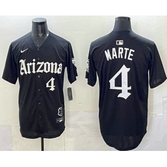 Men's Arizona Diamondbacks #4 Ketel Marte Black Vapor Premier Limited Stitched Baseball Jersey - Ujersey