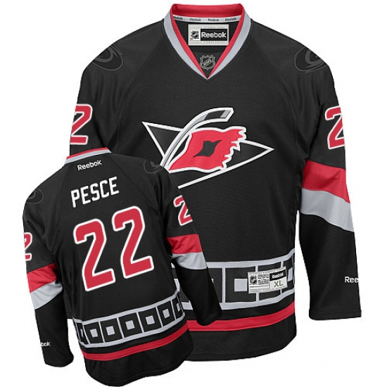 Women's Reebok Carolina Hurricanes #22 Brett Pesce Premier Black Third NHL Jersey - Ujersey