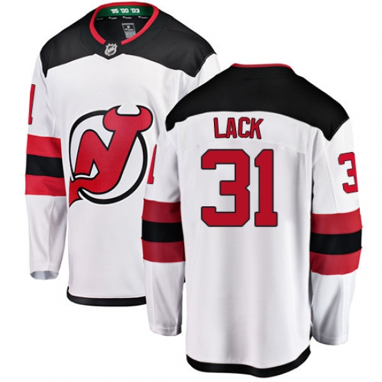 Men's New Jersey Devils #31 Eddie Lack Fanatics Branded White Away Breakaway NHL Jersey - Ujersey