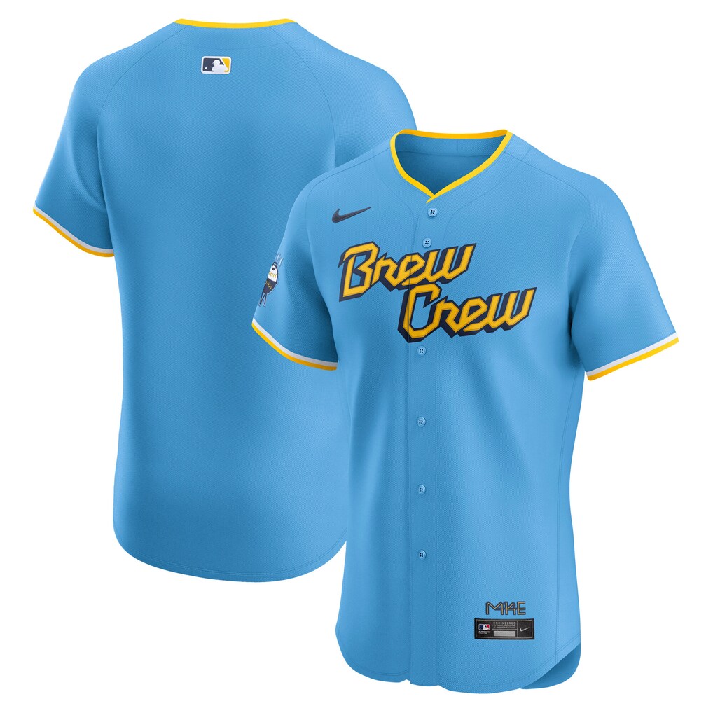 Men's Milwaukee Brewers Nike Powder Blue City Connect  Elite Jersey - Ujersey