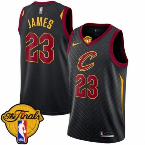Youth Nike Cleveland Cavaliers #23 LeBron James Swingman Black 2018 NBA Finals Bound NBA Jersey Statement Edition - Ujersey