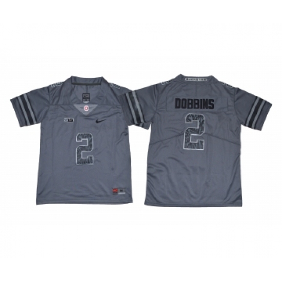 Ohio State Buckeyes 2 J.K. Dobbins Dark Gray Youth College Football Jersey - Ujersey