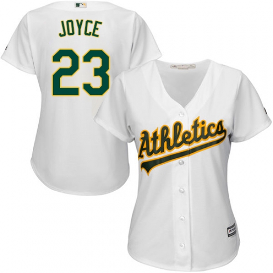 Women's Majestic Oakland Athletics #23 Matt Joyce Authentic White Home Cool Base MLB Jersey - Ujersey