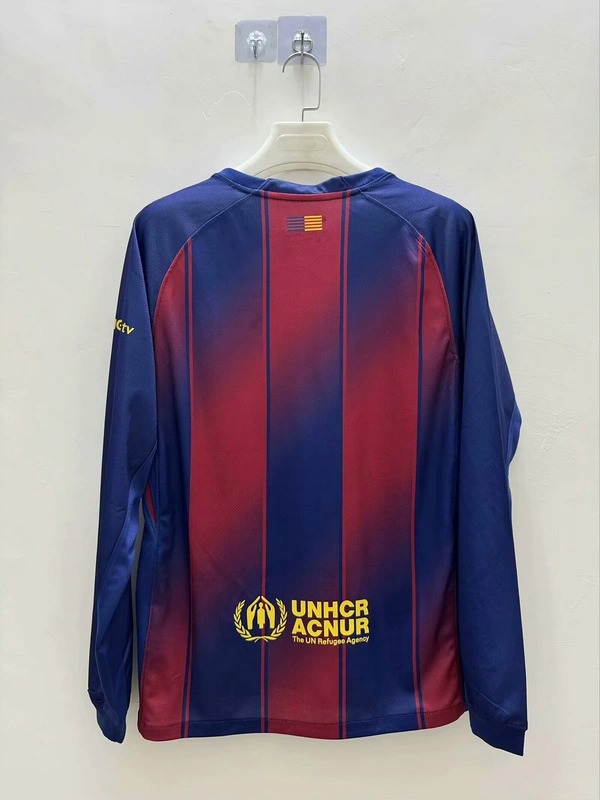 Barcelona Home Long Sleeve Soccer Jersey Custom Shirt 2025/26 - Ujersey