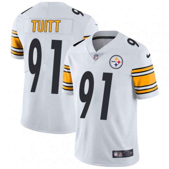 Youth Nike Pittsburgh Steelers #91 Stephon Tuitt White Vapor Untouchable Limited Player NFL Jersey - Ujersey