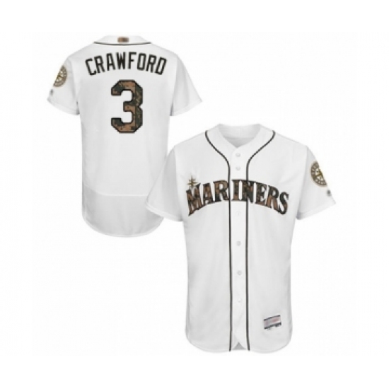 Men's Seattle Mariners #3 J.P. Crawford Authentic White 2016 Memorial Day Fashion Flex Base Baseball Player Jersey - Ujersey