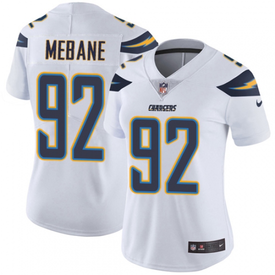 Women's Nike Los Angeles Chargers #92 Brandon Mebane White Vapor Untouchable Limited Player NFL Jersey - Ujersey