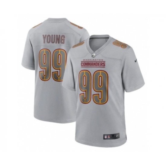 Men's Washington Commanders #99 Chase Young Gray Atmosphere Fashion Stitched Game Jersey - Ujersey