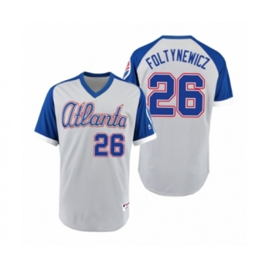 Youth Braves #26 Mike Foltynewicz Gray Royal 1979 Turn Back the Clock Authentic Jersey