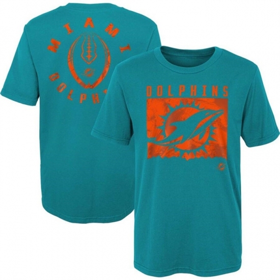 Men's Miami Dolphins Aqua Preschool Liquid Camo Logo T Shirt - Ujersey