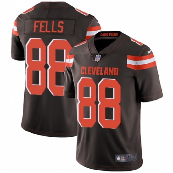 Men's Nike Cleveland Browns #88 Darren Fells Brown Team Color Vapor Untouchable Limited Player NFL Jersey - Ujersey