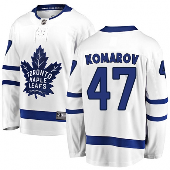 Men's Toronto Maple Leafs #47 Leo Komarov Fanatics Branded White Away Breakaway NHL Jersey - Ujersey