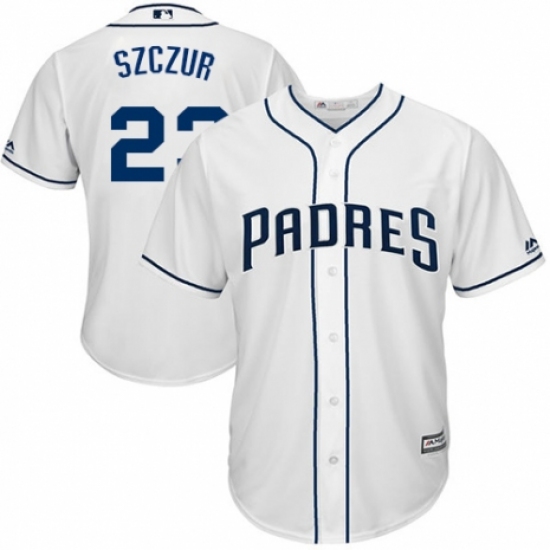 Men's Majestic San Diego Padres #23 Matt Szczur Replica White Home Cool Base MLB Jersey - Ujersey
