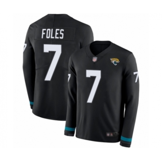 Men's Jacksonville Jaguars #7 Nick Foles Limited Black Therma Long Sleeve Football Jersey - Ujersey