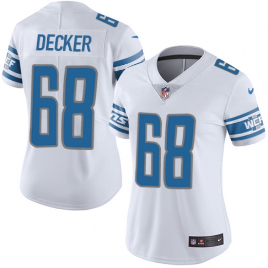 Women's Nike Detroit Lions #68 Taylor Decker Limited White Vapor Untouchable NFL Jersey - Ujersey