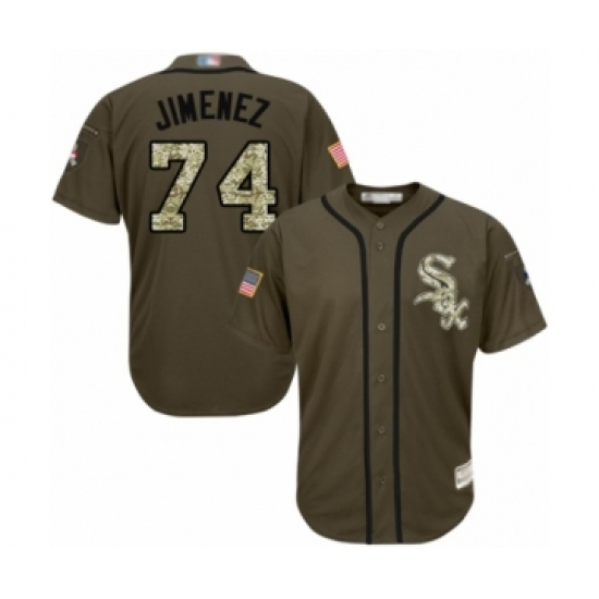 Men's Chicago White Sox #74 Eloy Jimenez Authentic Green Salute to Service Baseball Jersey - Ujersey