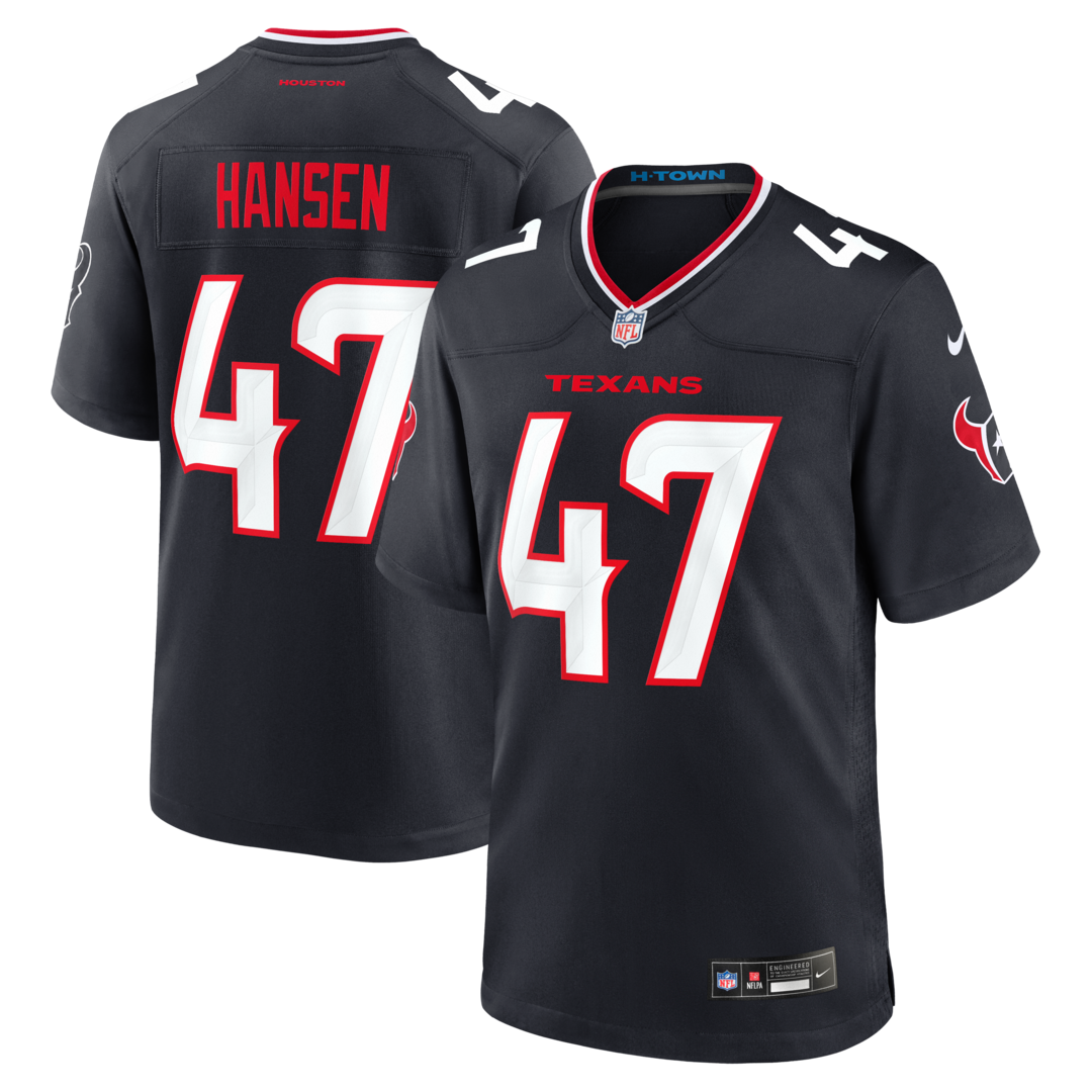 Men's Houston Texans Louis Hansen Nike Navy Team Game Jersey - Ujersey