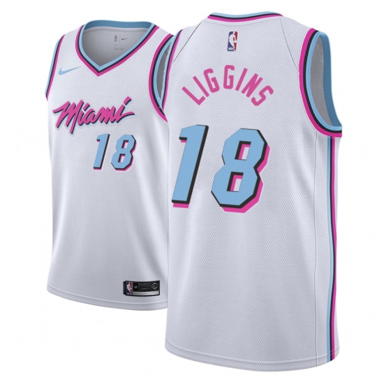 Men NBA 2018-19 Miami Heat #18 DeAndre Liggins City Edition White Jersey - Ujersey