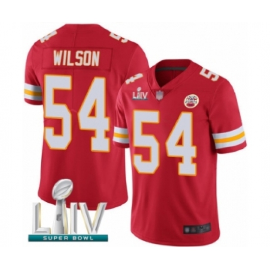 Men's Kansas City Chiefs #54 Damien Wilson Red Team Color Vapor Untouchable Limited Player Super Bowl LIV Bound Football Jersey - Ujersey