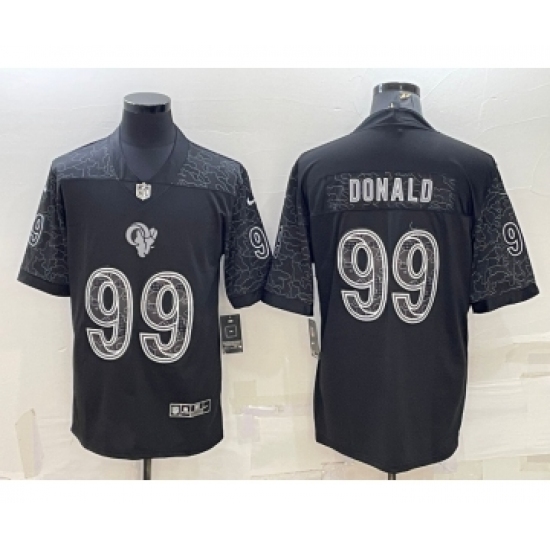 Men's Los Angeles Rams #99 Aaron Donald Black Reflective Limited Stitched Football Jersey - Ujersey