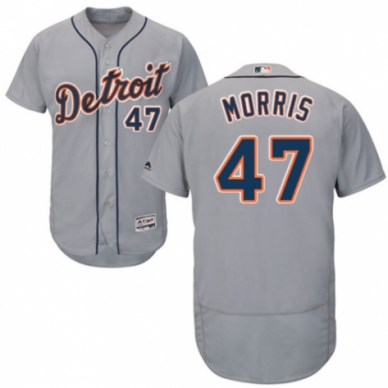 Men's Majestic Detroit Tigers #47 Jack Morris Grey Road Flex Base Authentic Collection MLB Jersey - Ujersey