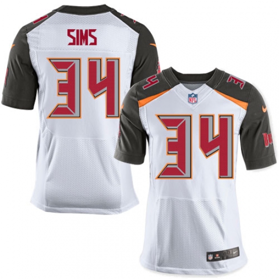 Men's Nike Tampa Bay Buccaneers #34 Charles Sims Elite White NFL Jersey - Ujersey