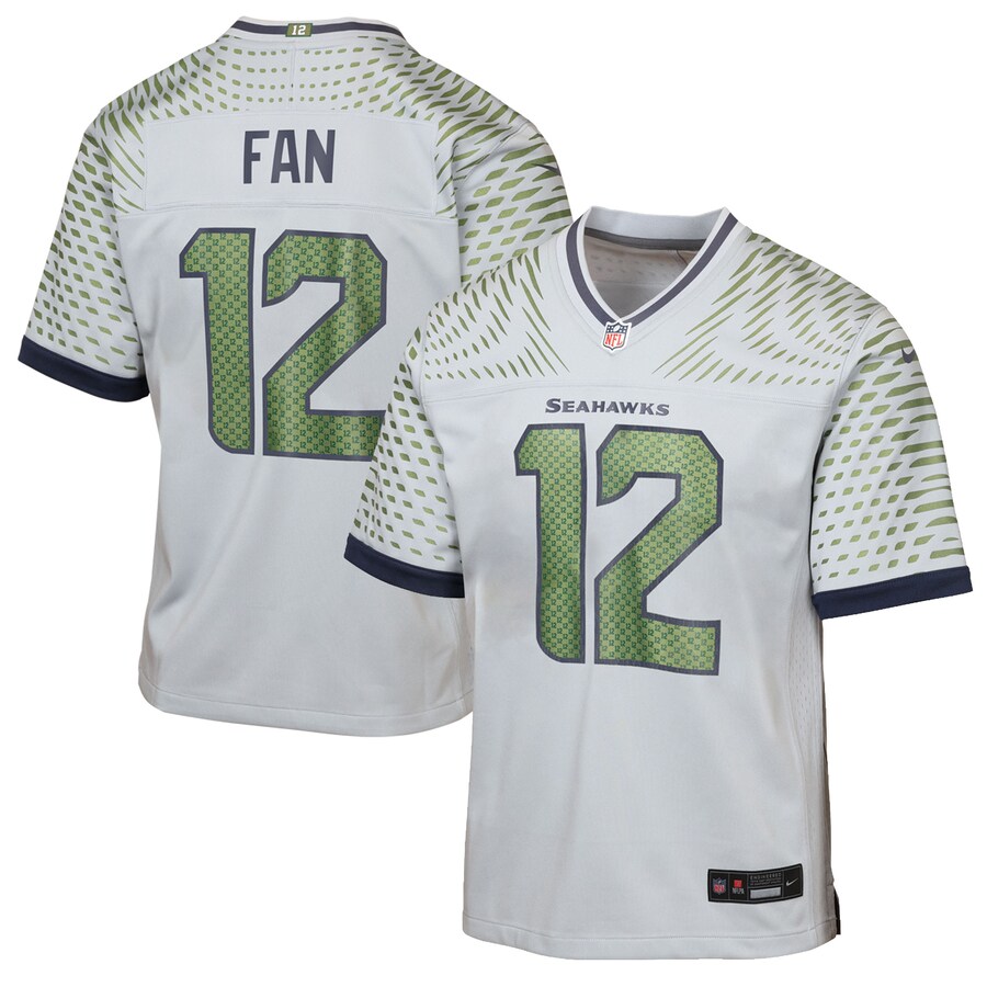 Youth Seattle Seahawks 12s Nike Wolf Gray 2025 Rivalries Collection Game Jersey - Ujersey