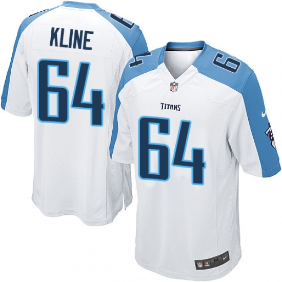 Men's Nike Tennessee Titans #64 Josh Kline Game White NFL Jersey - Ujersey