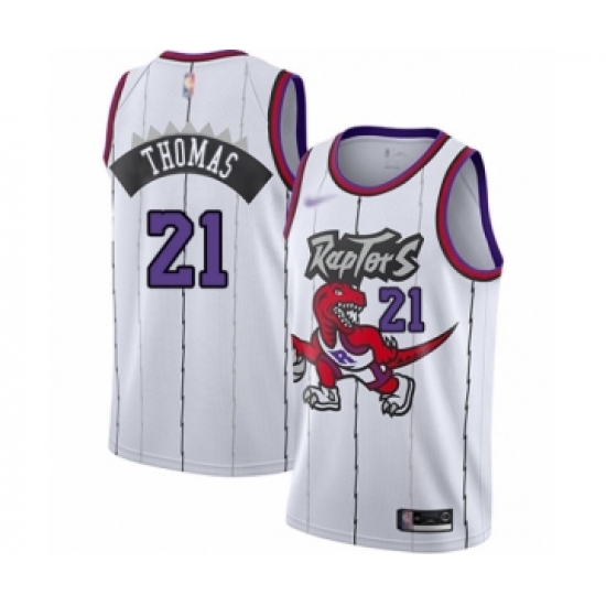 Women's Toronto Raptors #21 Matt Thomas Swingman White Hardwood Classics Basketball Jersey