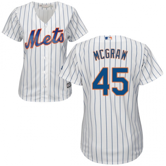 Women's Majestic New York Mets #45 Tug McGraw Authentic White Home Cool Base MLB Jersey - Ujersey