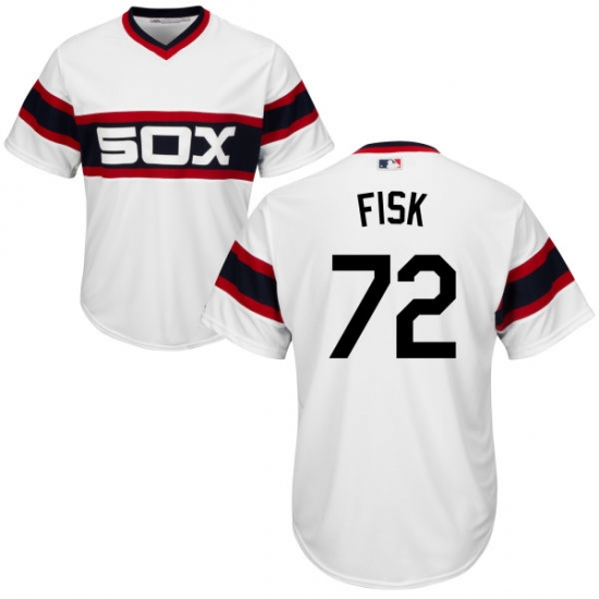 Youth Majestic Chicago White Sox #72 Carlton Fisk Replica White 2013 Alternate Home Cool Base MLB Jersey - Ujersey