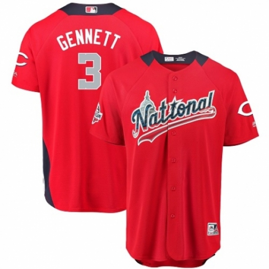 Men's Majestic Cincinnati Reds #3 Scooter Gennett Game Red National League 2018 MLB All-Star MLB Jersey - Ujersey