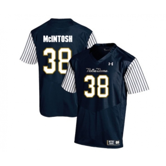 Notre Dame Fighting Irish 38 Deon McIntosh Navy College Football Jersey - Ujersey