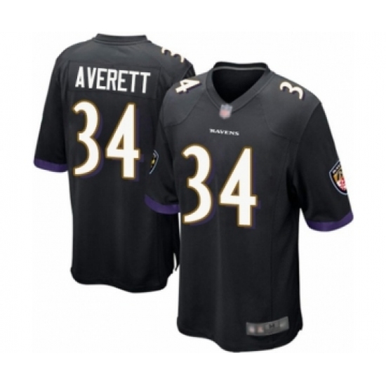 Men's Baltimore Ravens #34 Anthony Averett Game Black Alternate Football Jersey - Ujersey