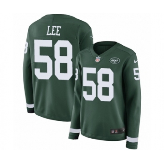 Women's Nike New York Jets #58 Darron Lee Limited Green Therma Long Sleeve NFL Jersey - Ujersey