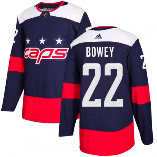 Youth Adidas Washington Capitals #22 Madison Bowey Authentic Navy Blue 2018 Stadium Series NHL Jersey - Ujersey