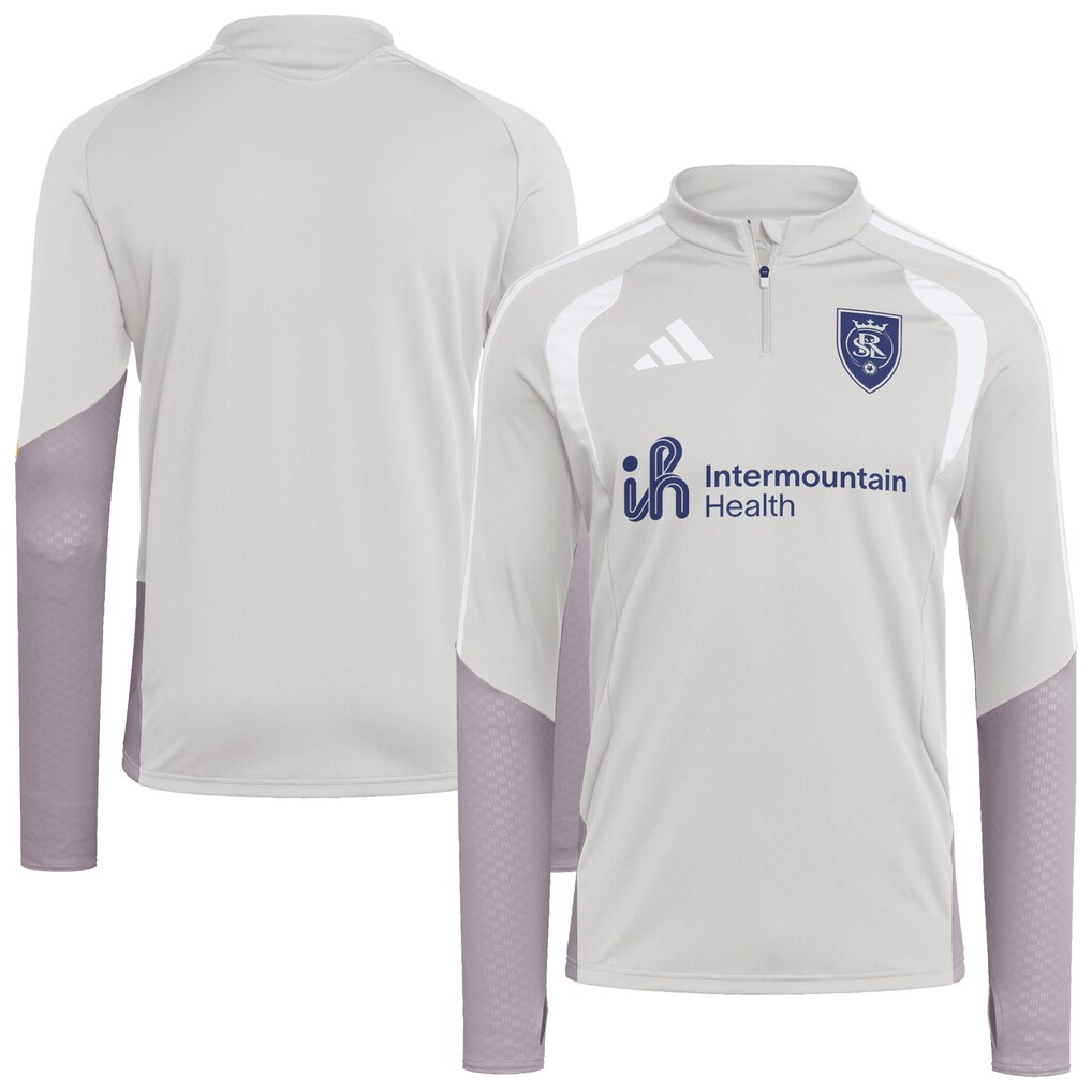 Men's Real Salt Lake adidas Silver 2026 Tiro Competition Quarter-Zip Training Top - Ujersey