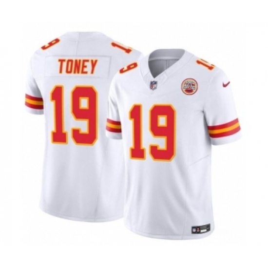 Men's Nike Kansas City Chiefs #19 Kadarius Toney White 2023 F.U.S.E. Vapor Untouchable Limited Football Stitched Jersey - Ujersey