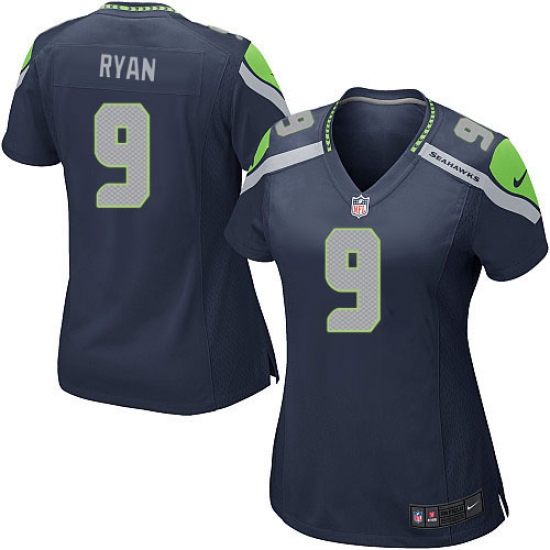 Women's Nike Seattle Seahawks #9 Jon Ryan Game Steel Blue Team Color NFL Jersey - Ujersey